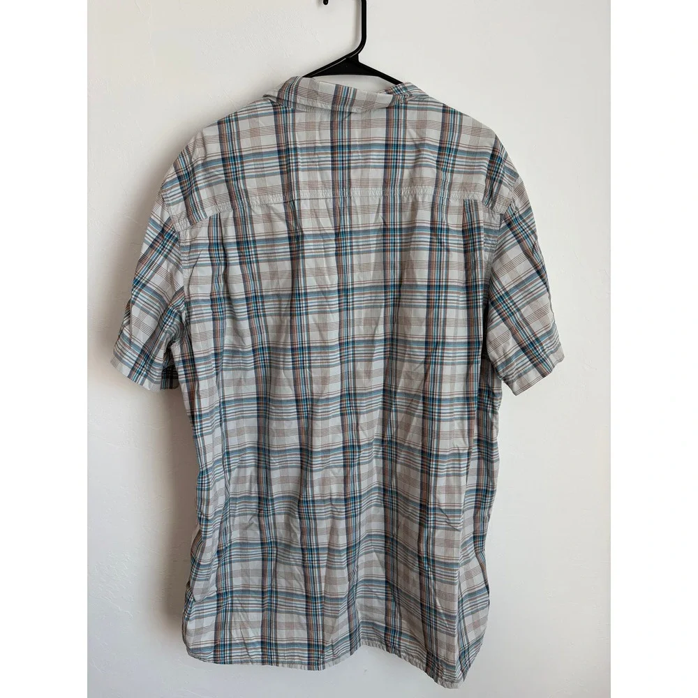 The North Face Plaid Short Sleeve Button Down Shirt Outdoors Hiking Fishing Trek